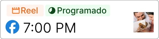 Publicación Reel programada a las 7:00 PM